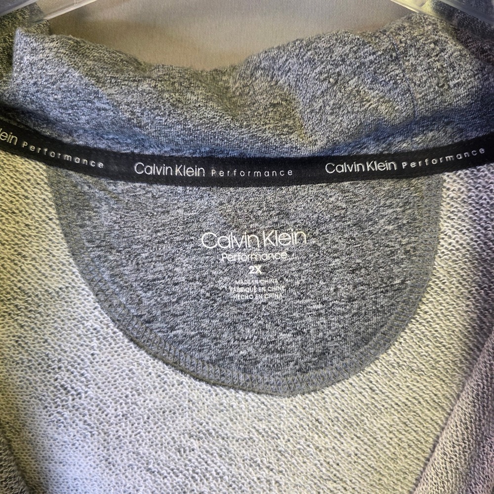 Calvin Klein Hoodie Women 2X Gray Excellent Velvet Trim Full Zip Performance - Picture 3 of 5